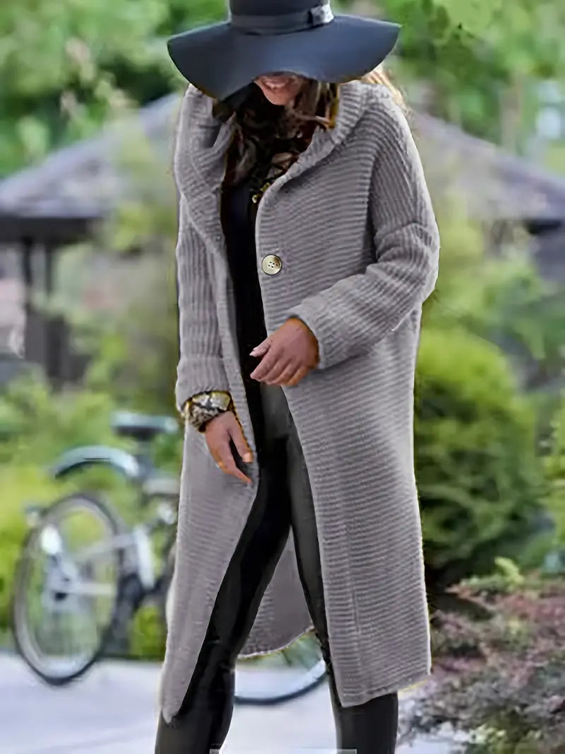Cristina | Long knitted cardigan with hood