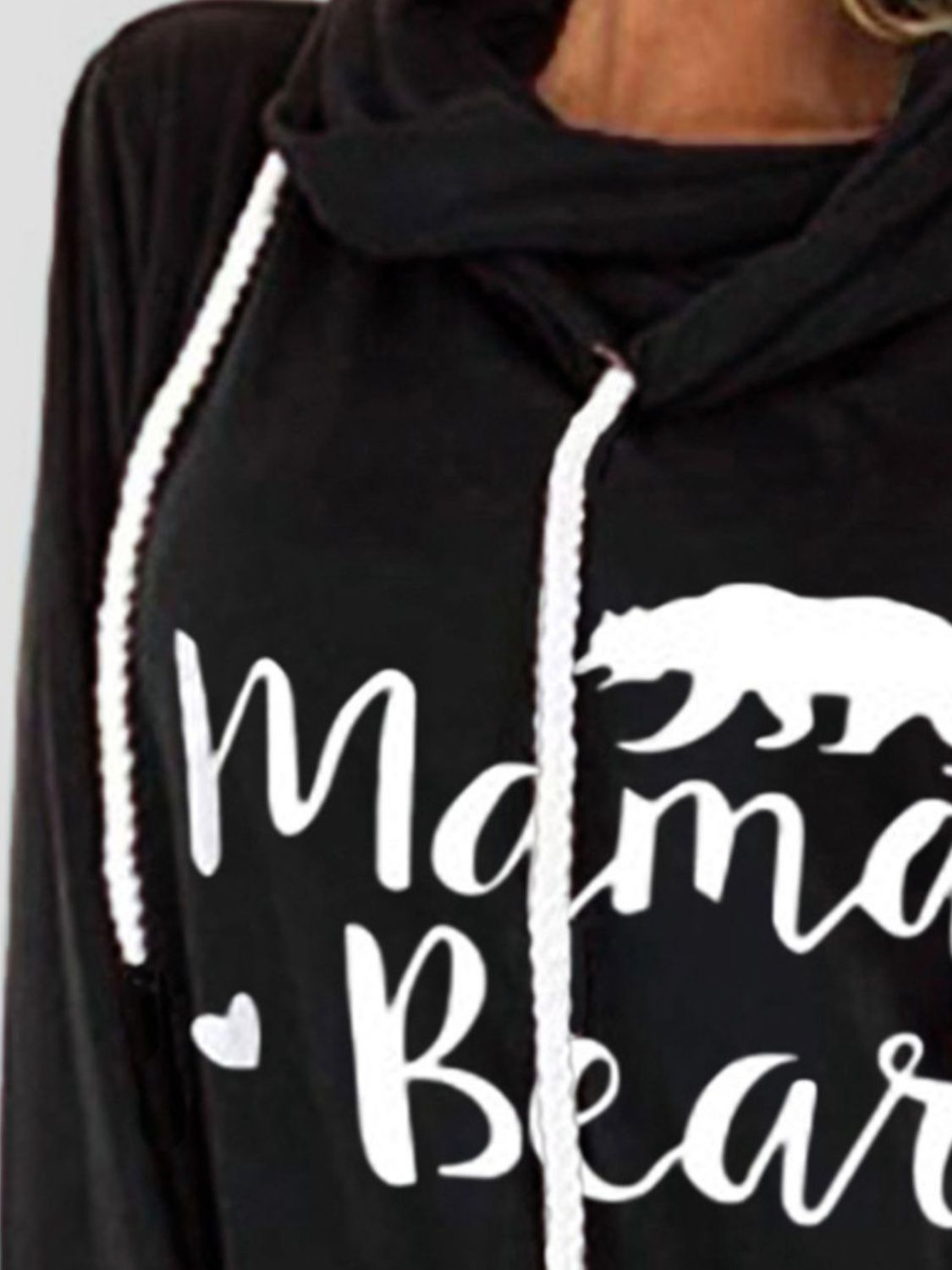 Giovanna | Long sleeve drawstring hoodie with letter graphic