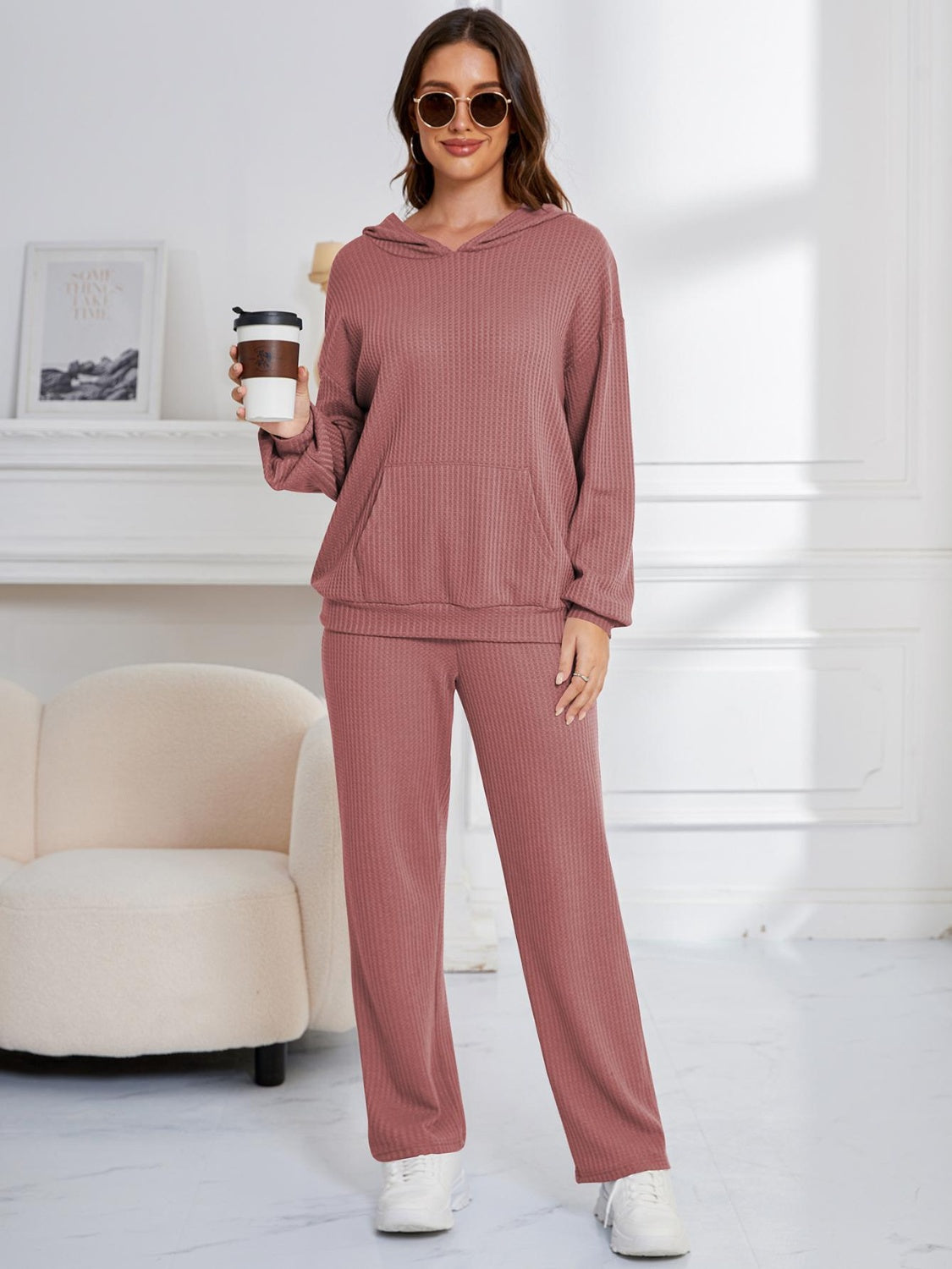 Zahira | Long-sleeved hoodie and drop-shoulder trousers set