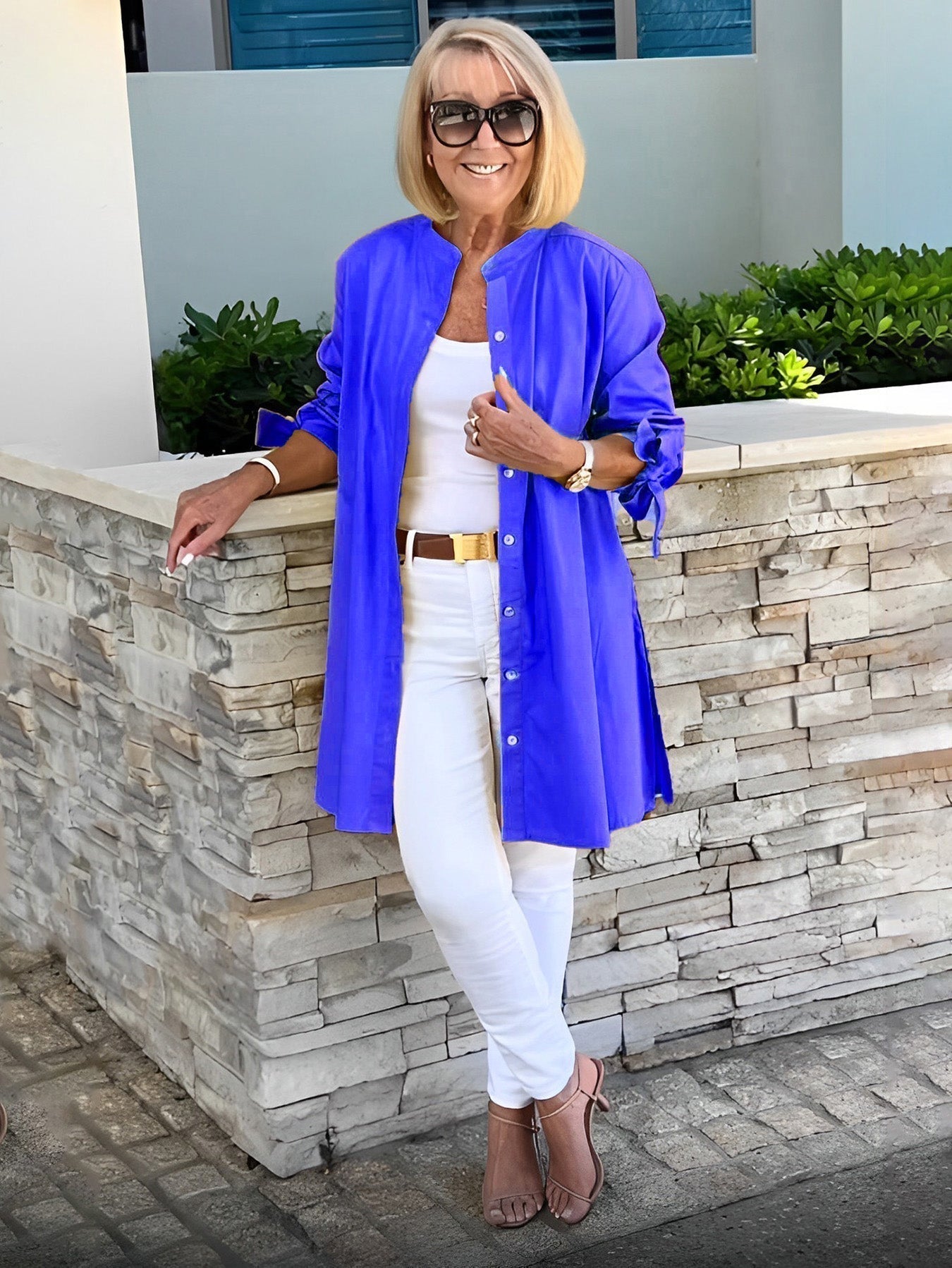 Imelda | Long, simple cotton shirt