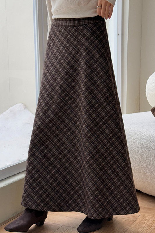 Retro Plaid High-Waist Skirt