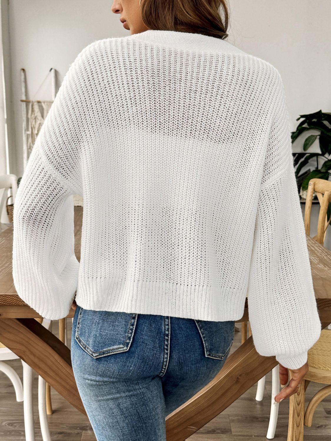 Annelies | Long sleeve cardigan with V-neck and buttons