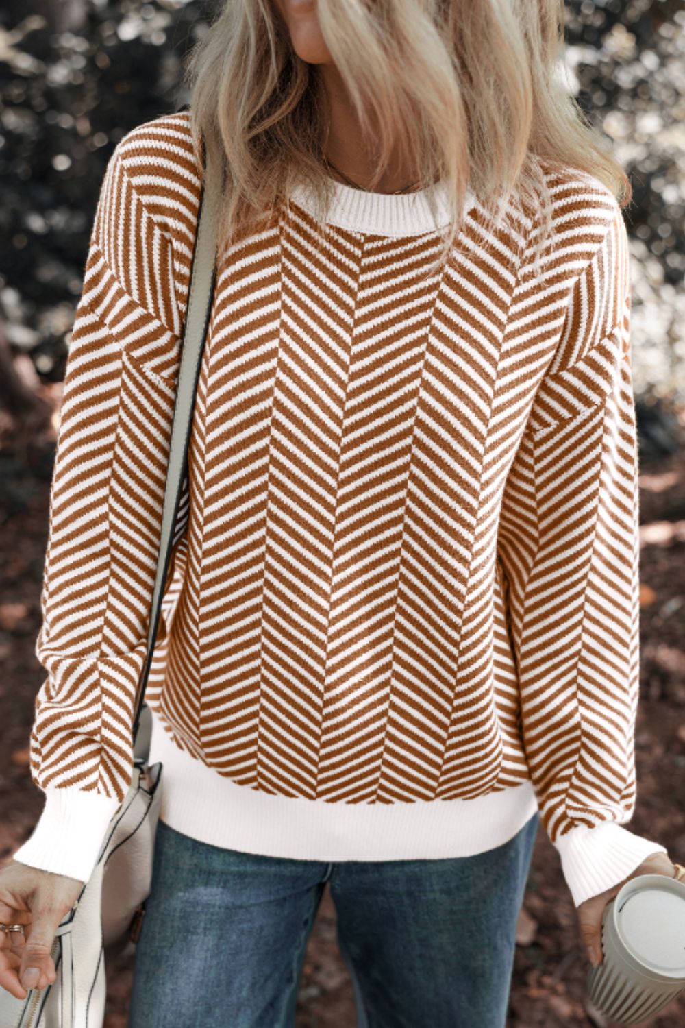 Silvia | Striped long-sleeved sweater with a crew neck
