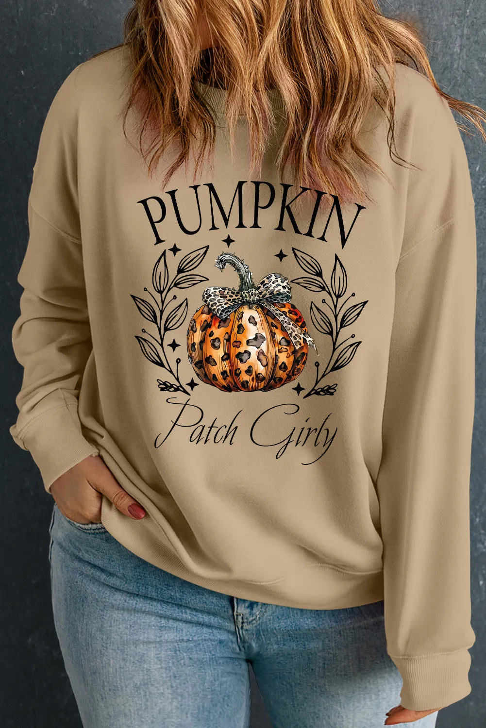 Bettina | Plus size long sleeve pumpkin graphic sweatshirt
