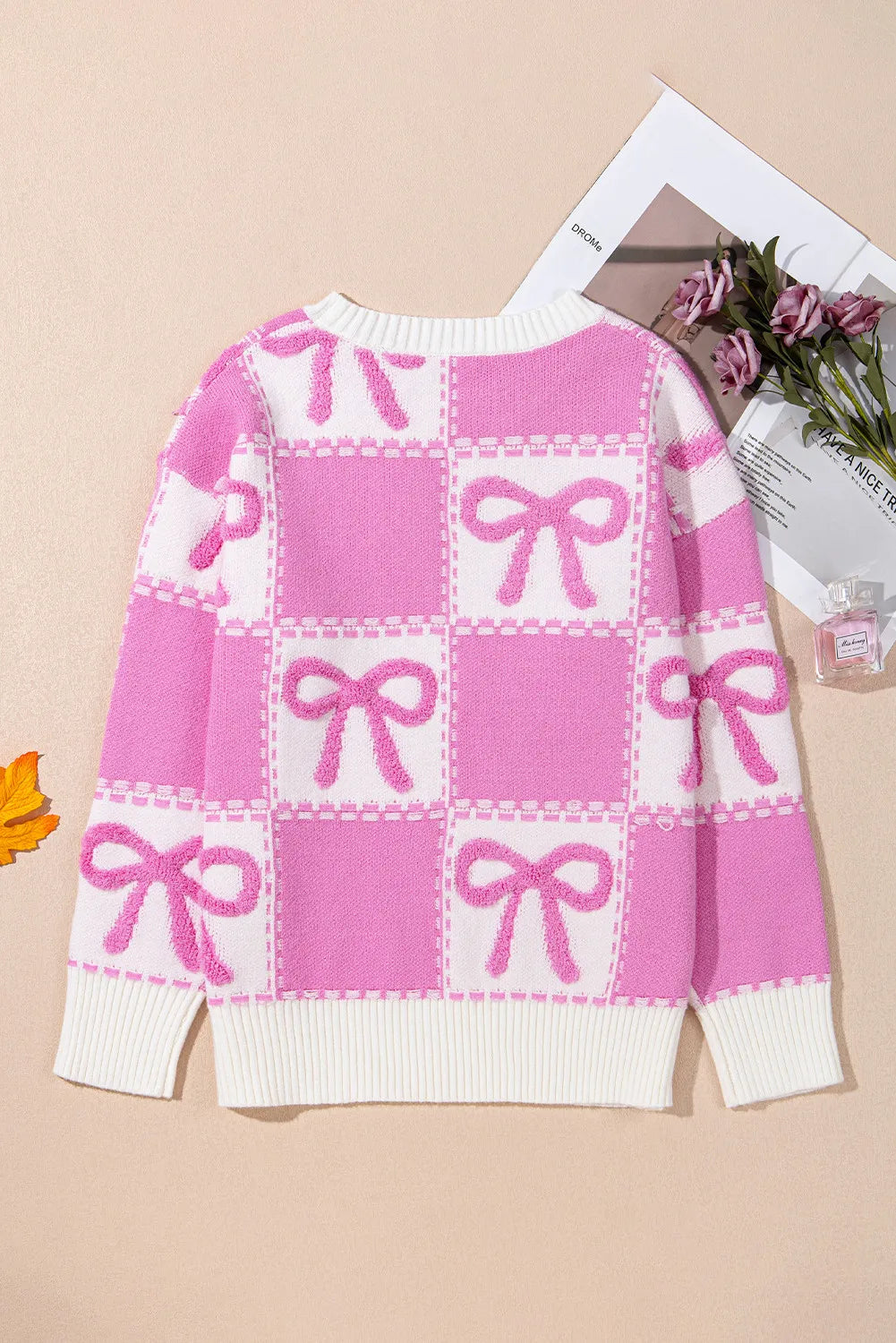 Geraldine | Long-sleeved sweater with bow and crew neck