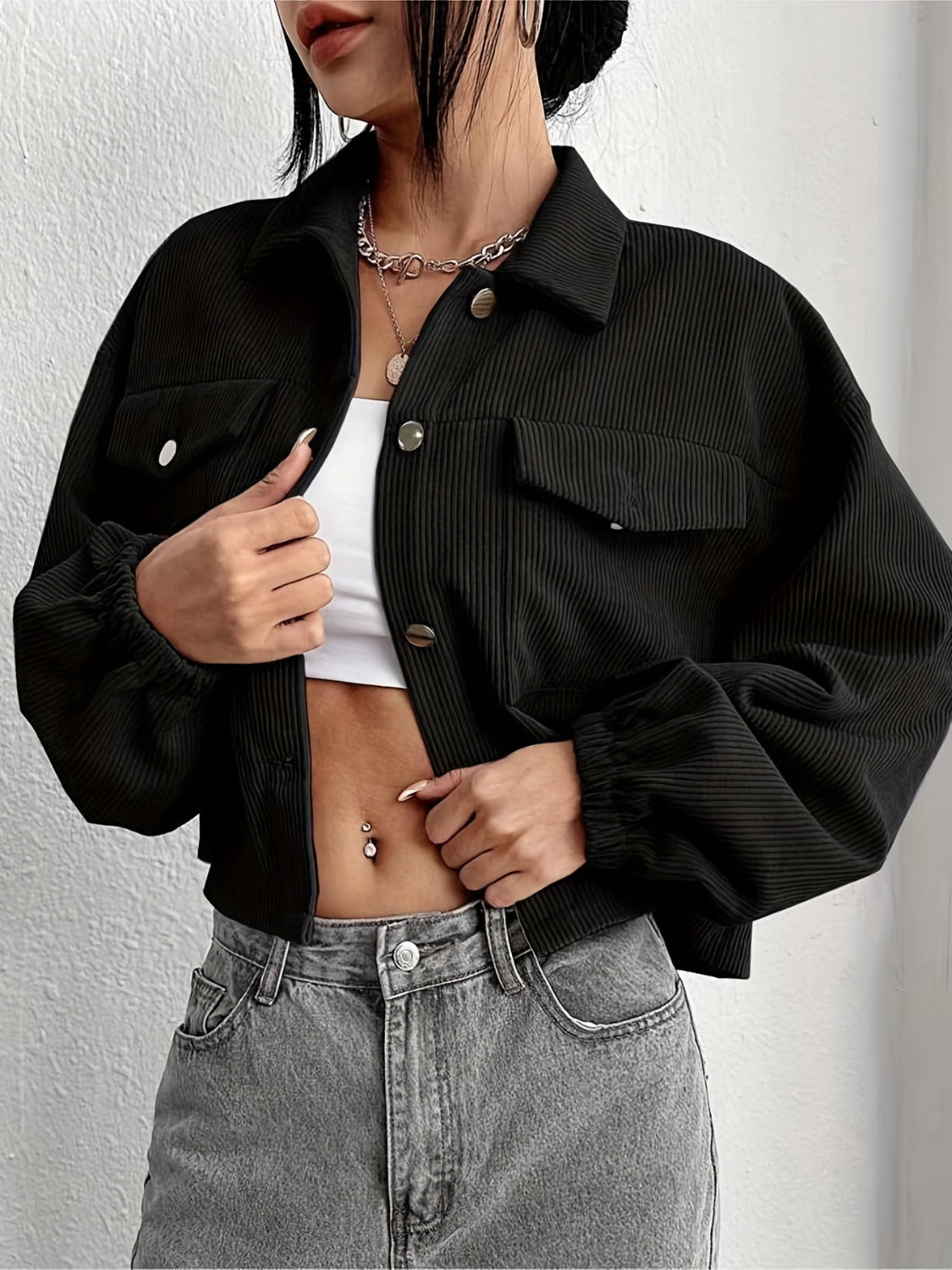 Oriana | Jacket with collar and dropped shoulders