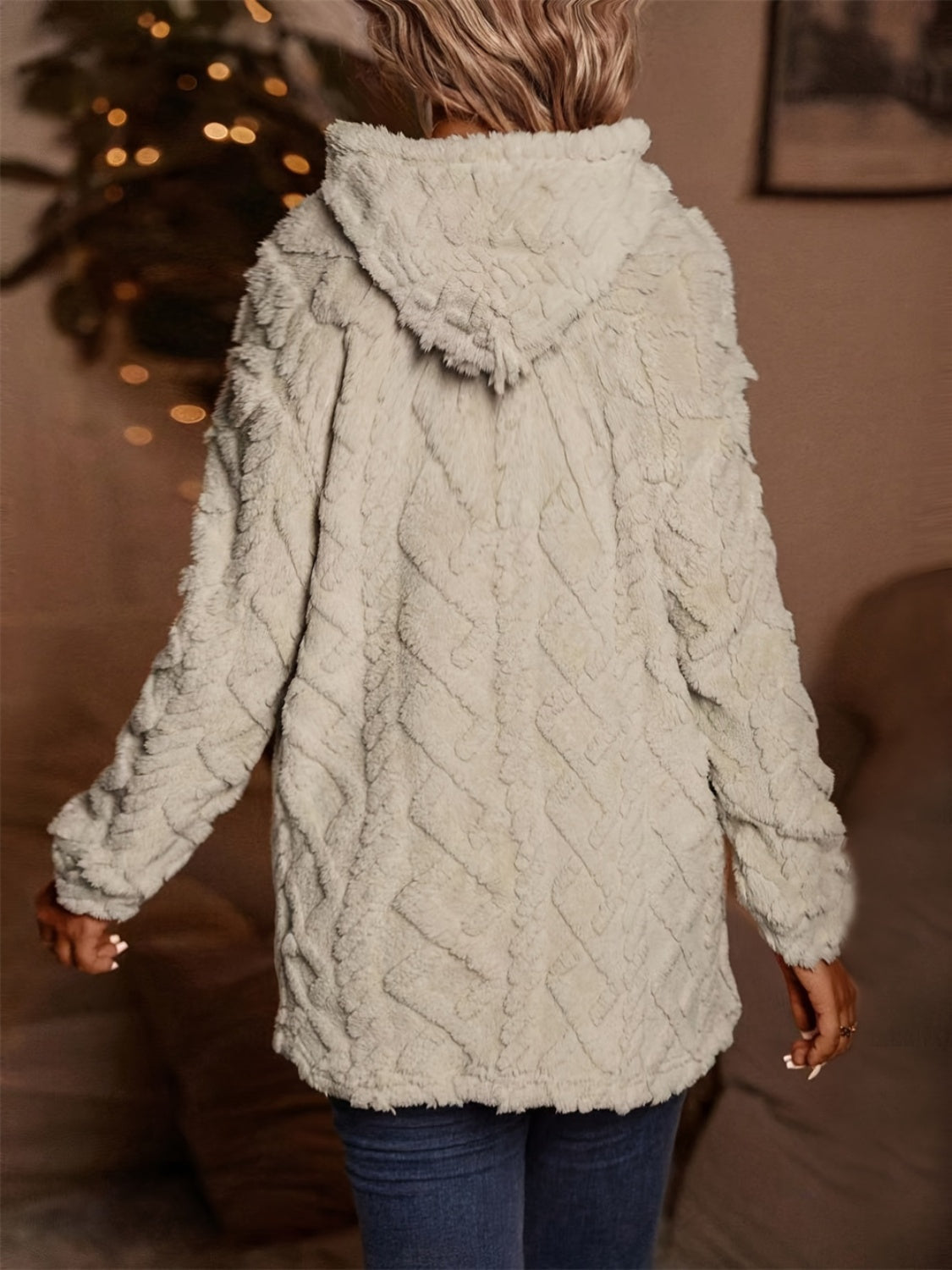 Carmen | Long sleeve plush drawstring hoodie
