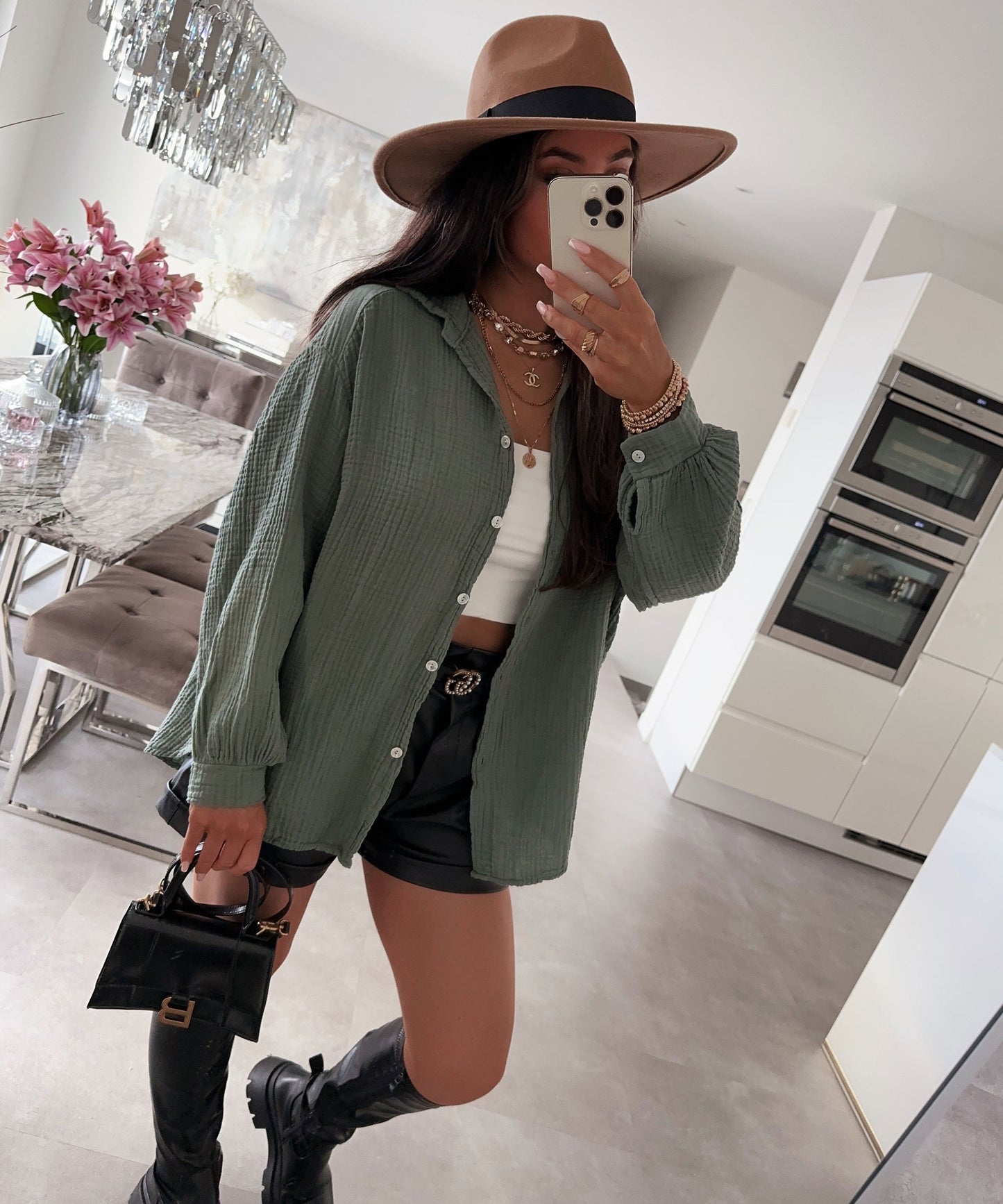 Luana® | Blouse Khaki Kurz