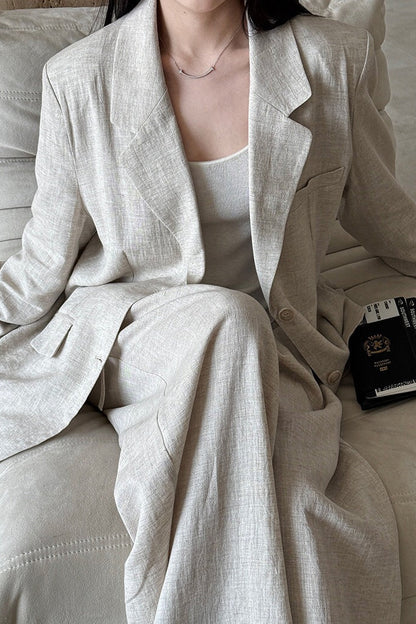 Casual Tencel Linen Suit Blazer