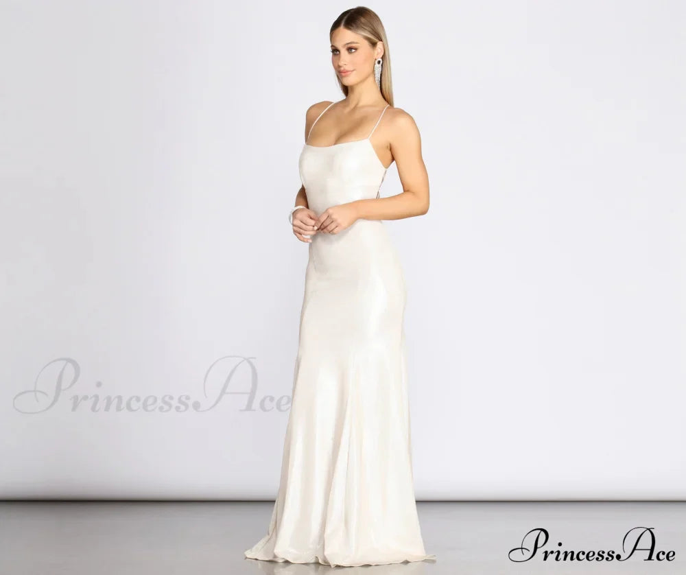 Char Formal Stylish Lattice Glitter Dress