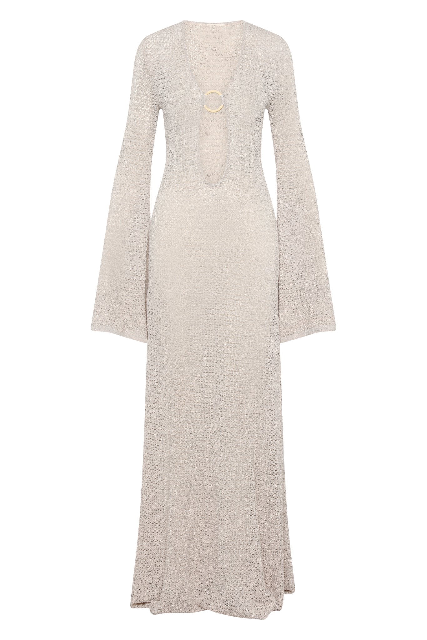 Fabiana® | Crochet-Knit V-Neck Maxi Dress