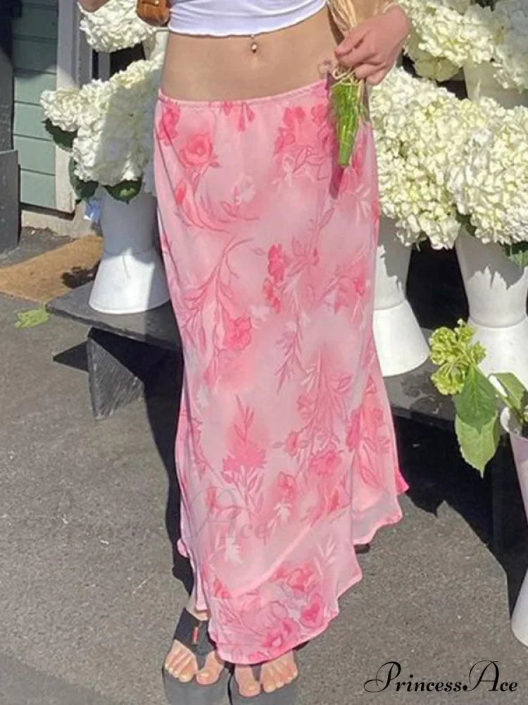 Chevron Charming Floral Skirt