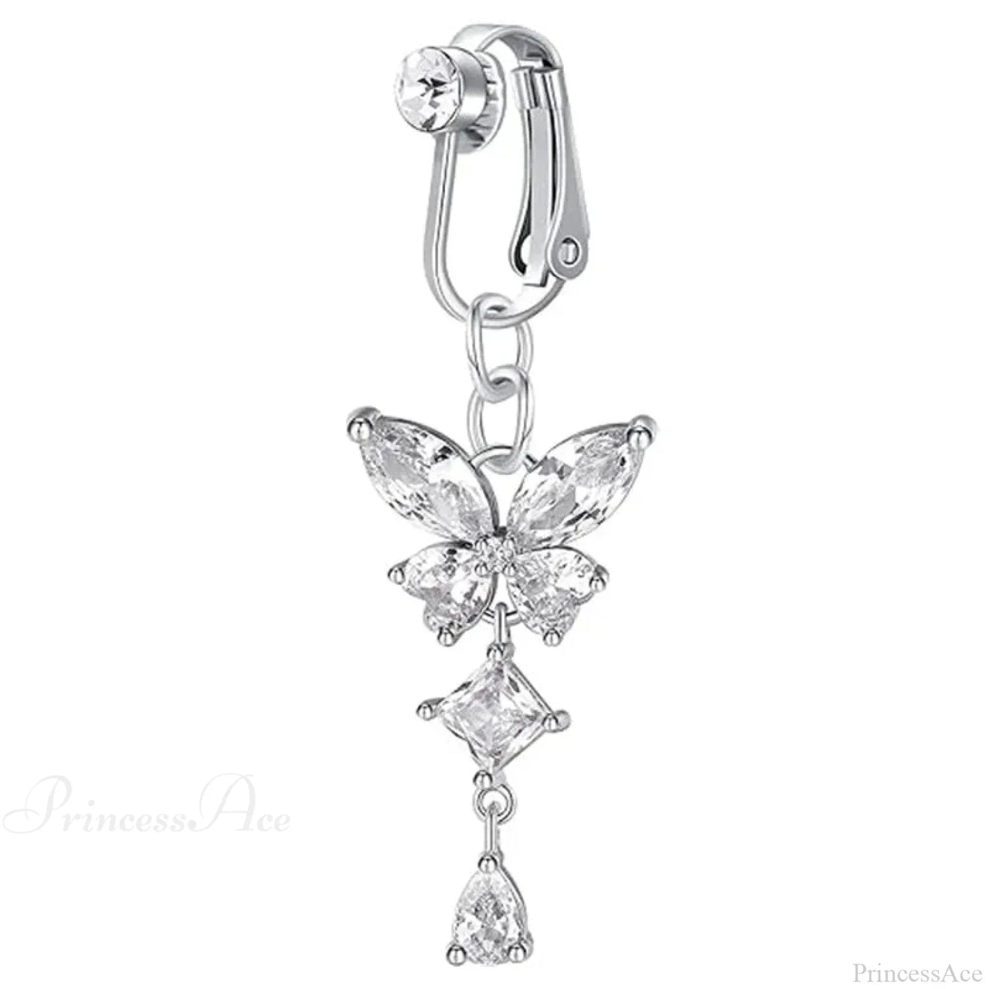 Clip-On Butterfly False Gothic Abdomen Ring