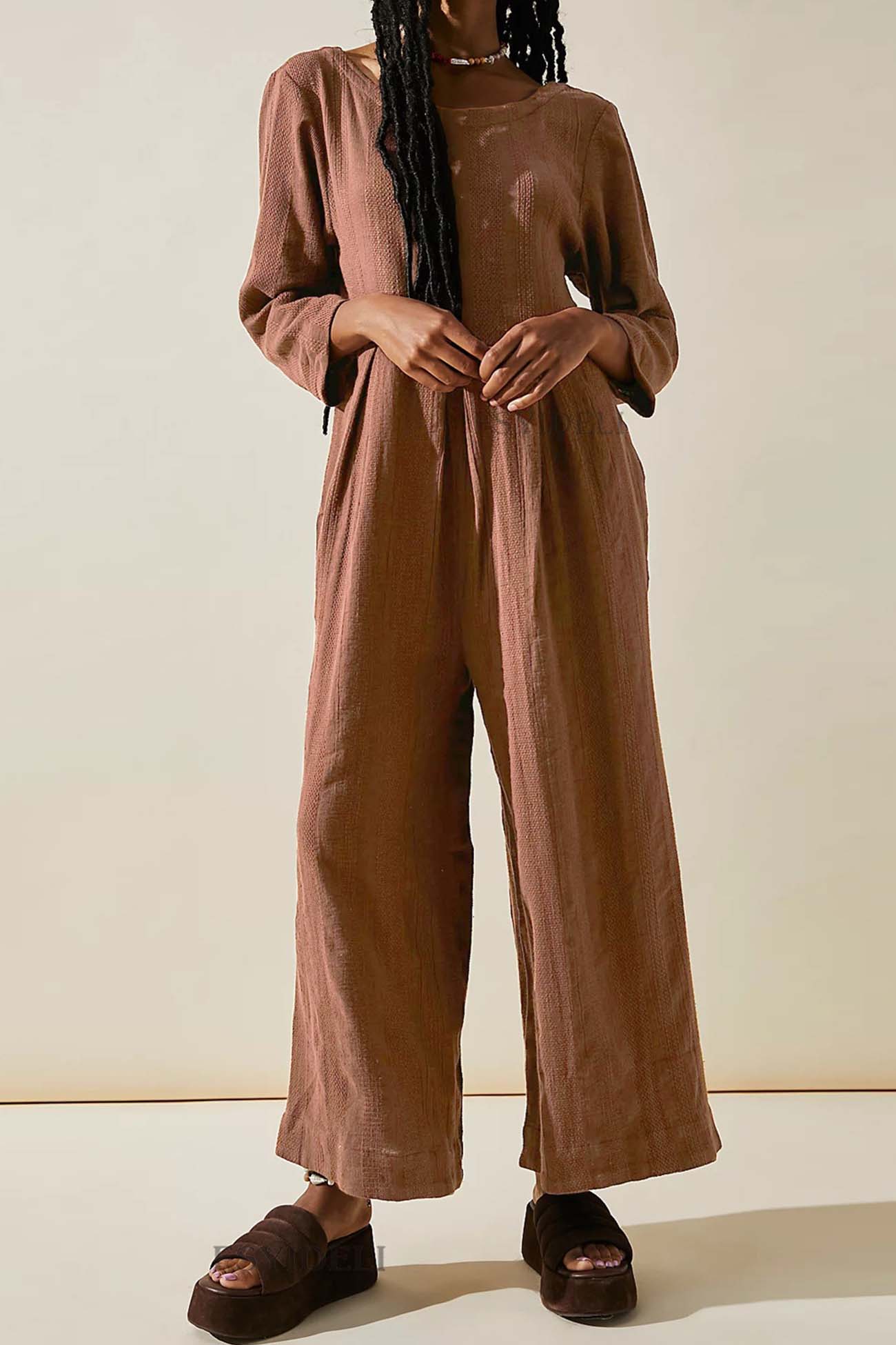 Eleonora | Long-sleeved overalls with a round neckline