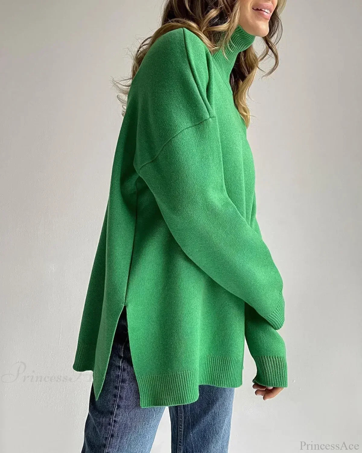 Colorblock Turtleneck Thick Sweater