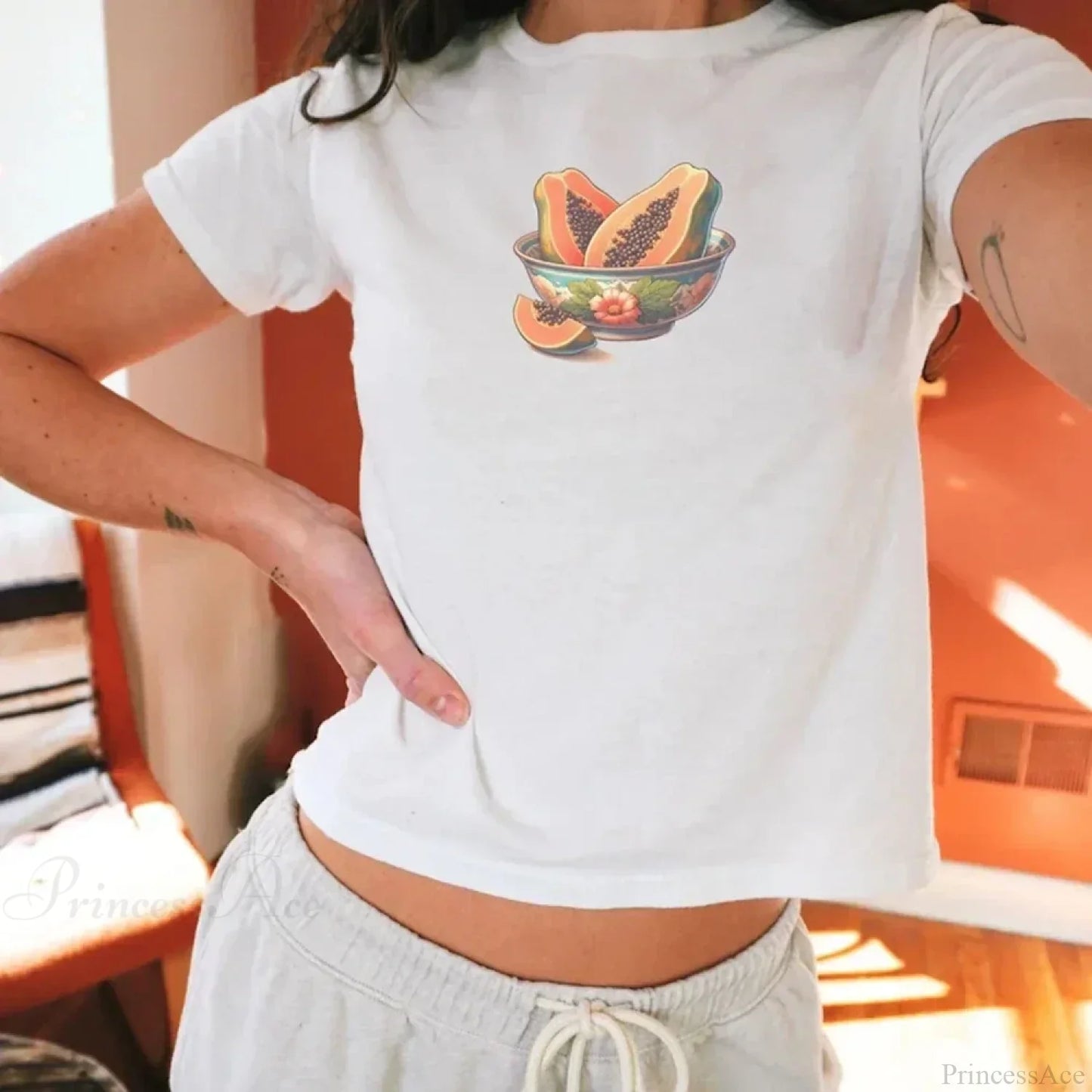 Combhasaki Summer Y2K Cherry Print T-shirt