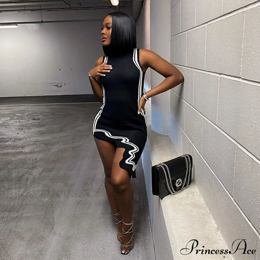 Contrast Denim Graceful Sheer Embroidery Tops