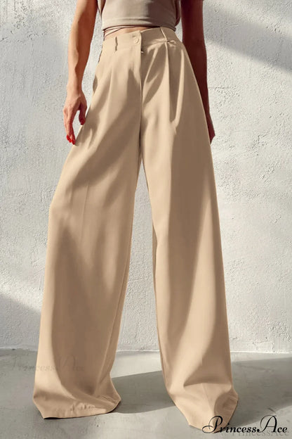 Cooling Silk Wide Leg Casual Pants