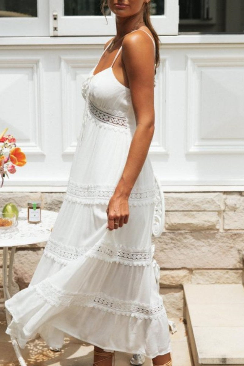 Nora® | Maxi Summer Dress In A-Line With Lace Trim