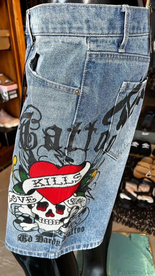 Cranium Stitched Denim Short