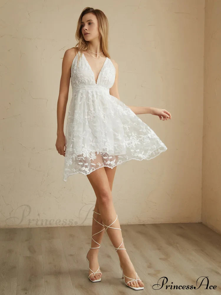 Criss Cross Double Trendy Layers Backless Short Dress