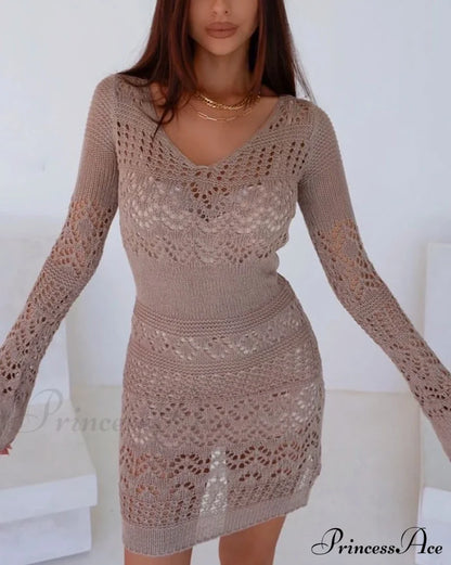 Crochet Hollow Graceful Out Midi Dress