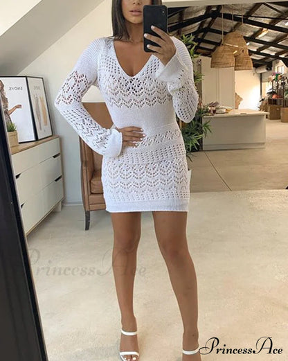 Crochet Hollow Graceful Out Midi Dress