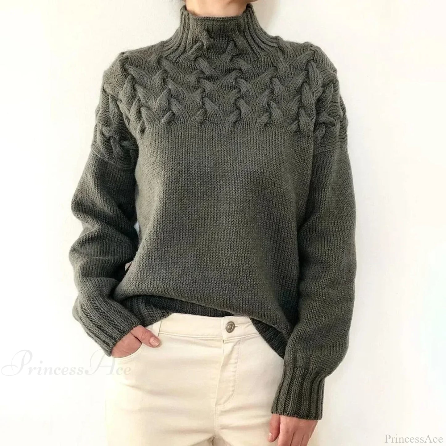 Crochet & Knitted Thick Pink Sweater