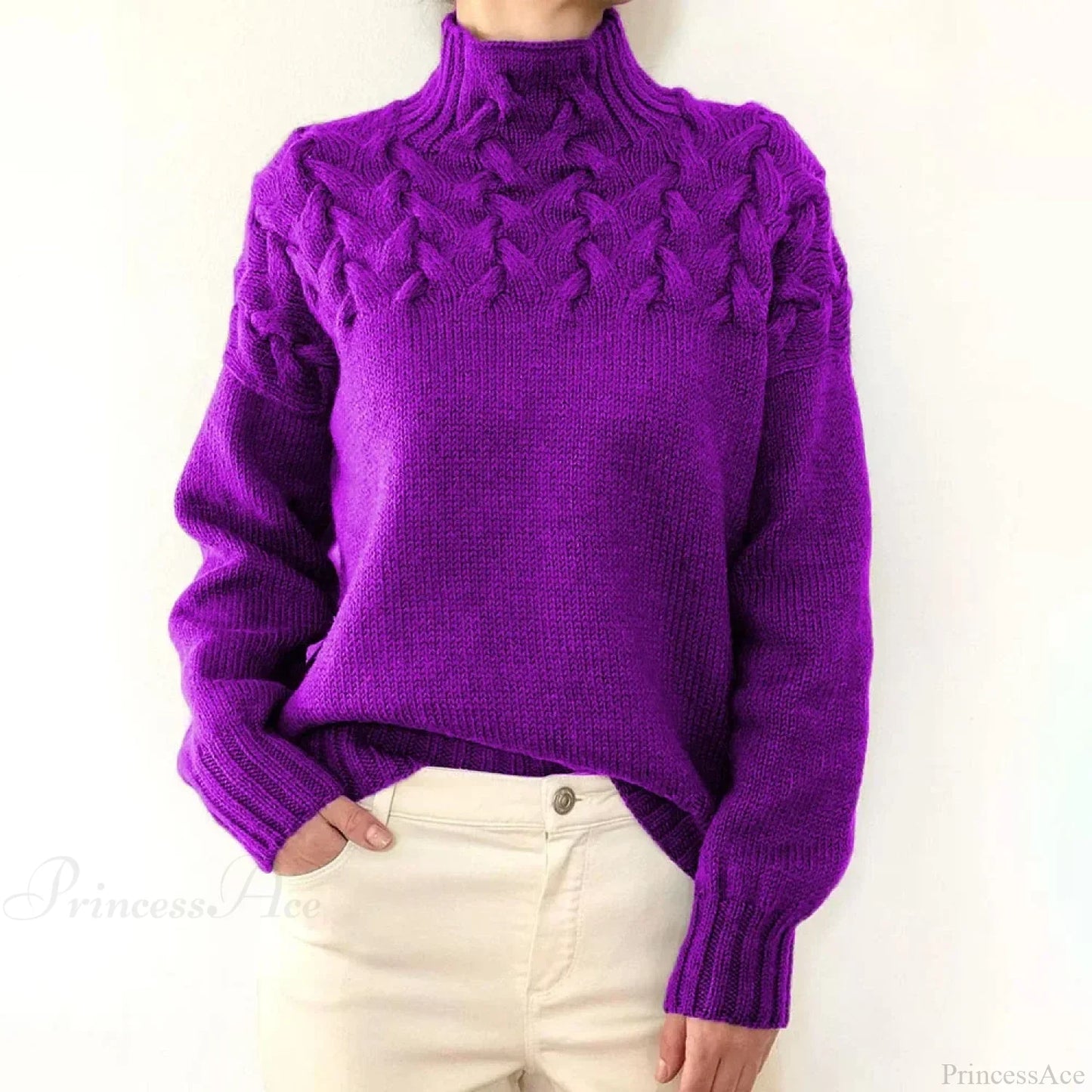 Crochet & Knitted Thick Pink Sweater