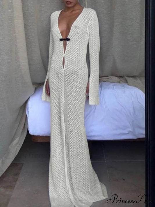 Crochet Lace Graceful Long Sleeve Blouse