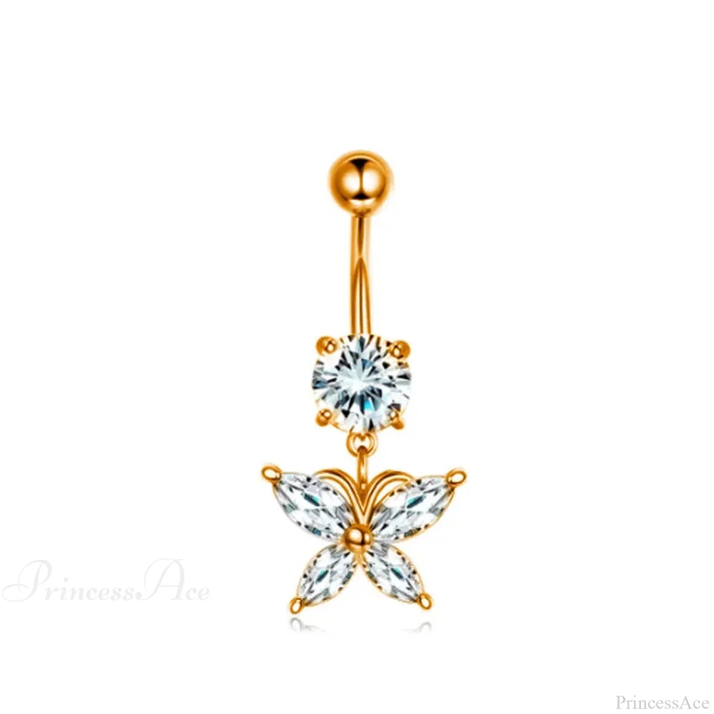 Crystal Heart Pink Gothic Belly Ring