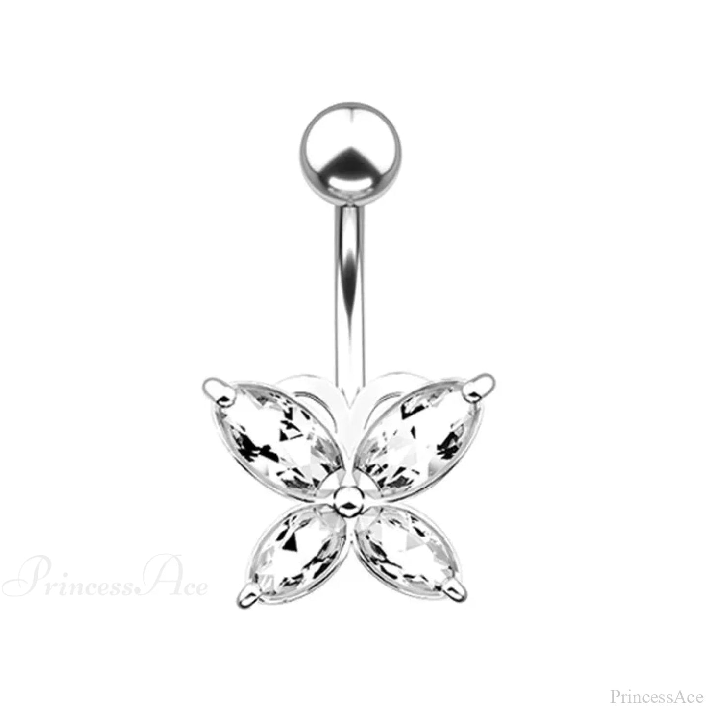 Crystal Heart Pink Gothic Belly Ring