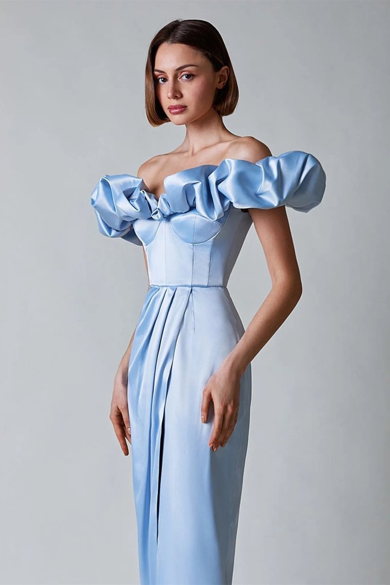 Greta® | Off-The-Shoulder Maxi Dress With Slit And Crystals