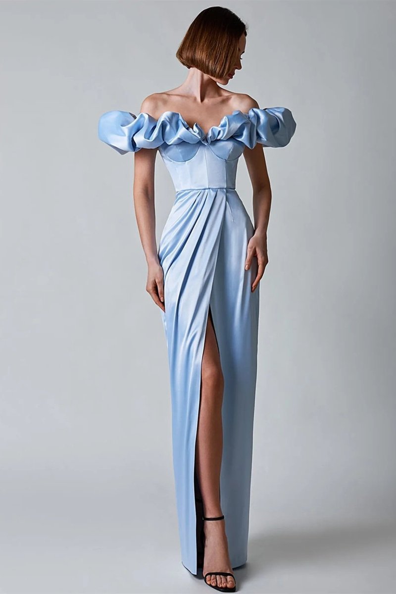 Greta® | Off-The-Shoulder Maxi Dress With Slit And Crystals