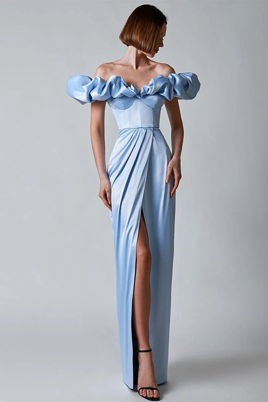 Greta® | Off-The-Shoulder Maxi Dress With Slit And Crystals