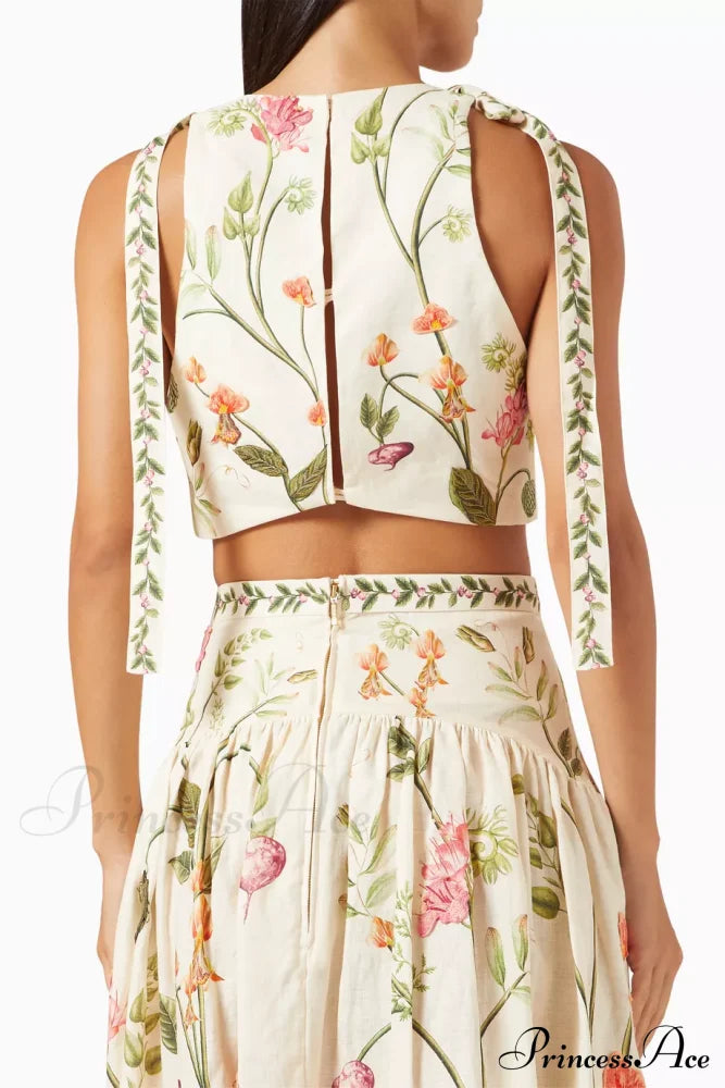Curua Cultivo Maxi Skirt Graceful and Top in Linen Set