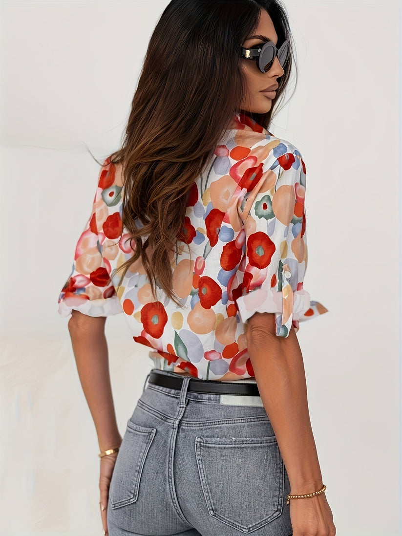 Cynthia | Women's Button-Down Floral Blouse