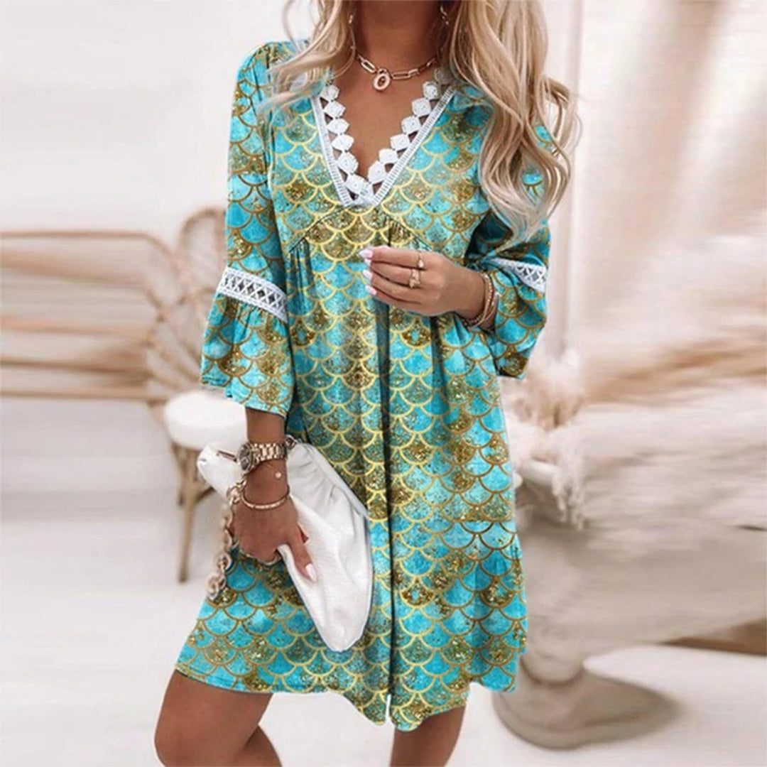 Cynthia | Women's V-Neck A-Line Mini Dress