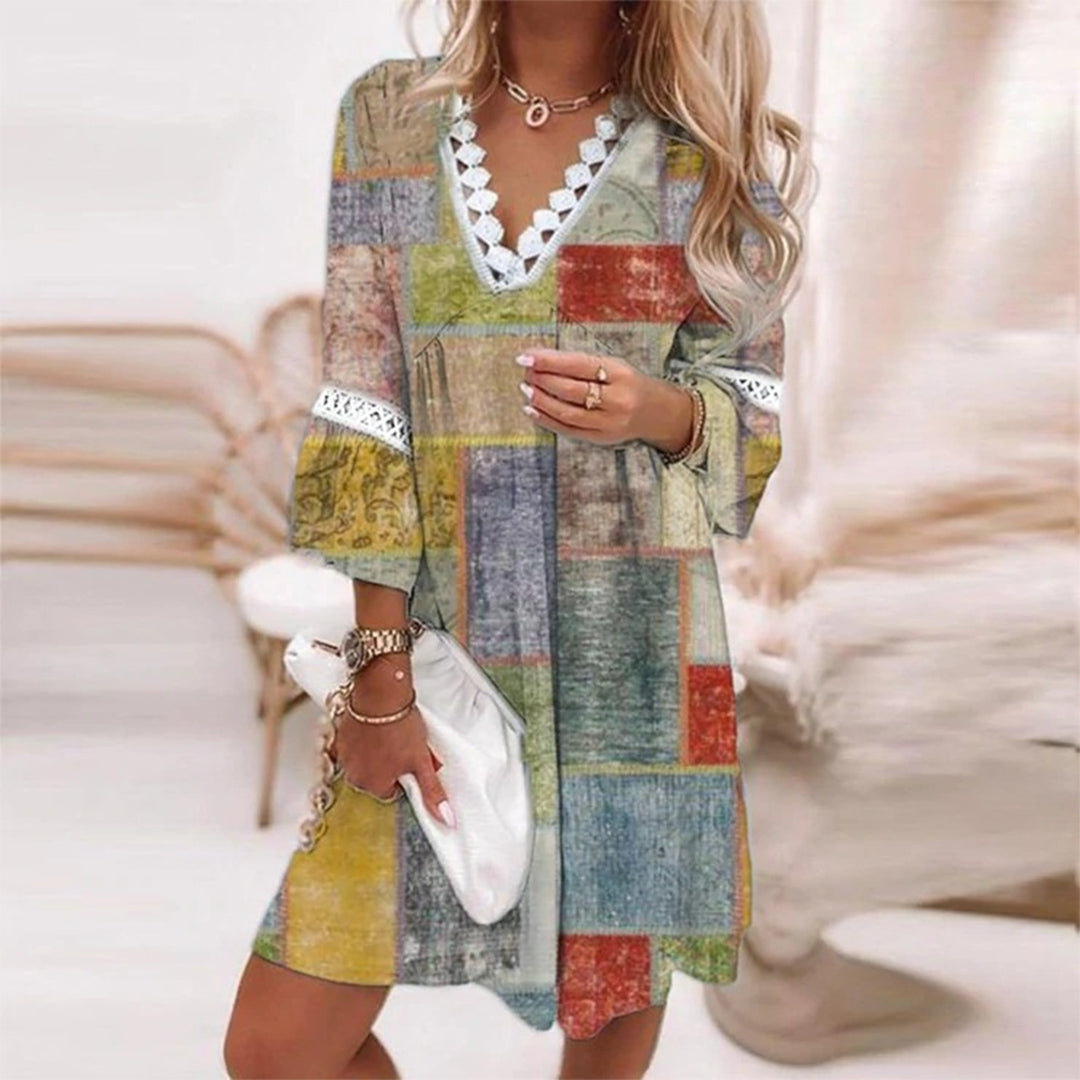 Cynthia | Women's V-Neck A-Line Mini Dress