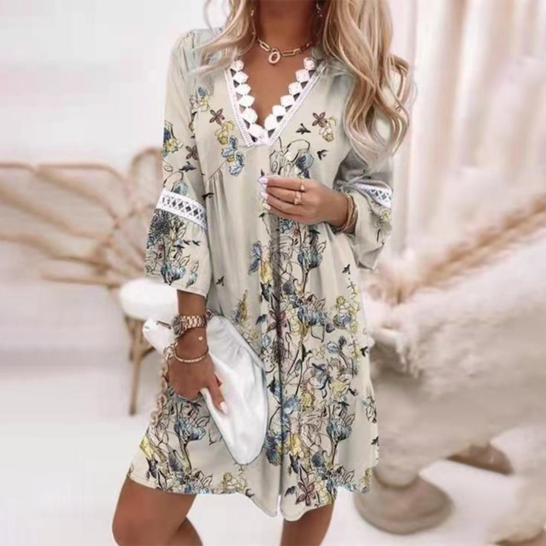 Cynthia | Women's V-Neck A-Line Mini Dress
