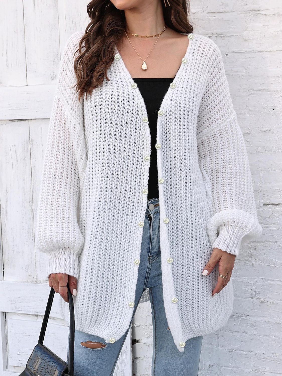 Elsa | Long sleeve open front cardigan
