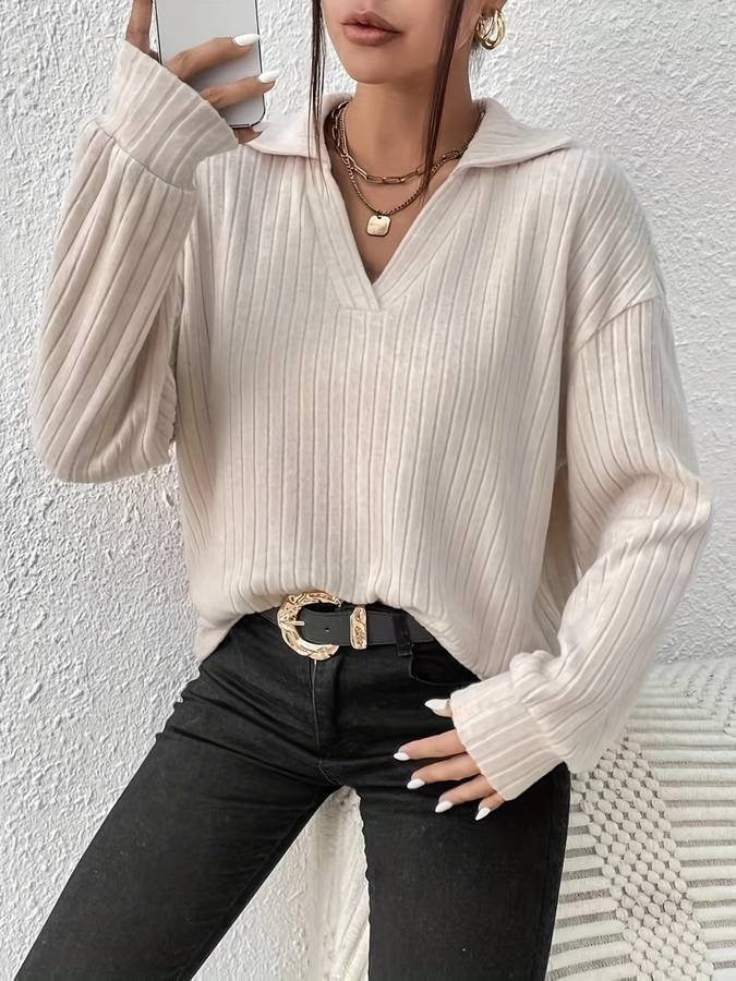 Noelia | Women's polo sweatshirt. Overcut shoulders