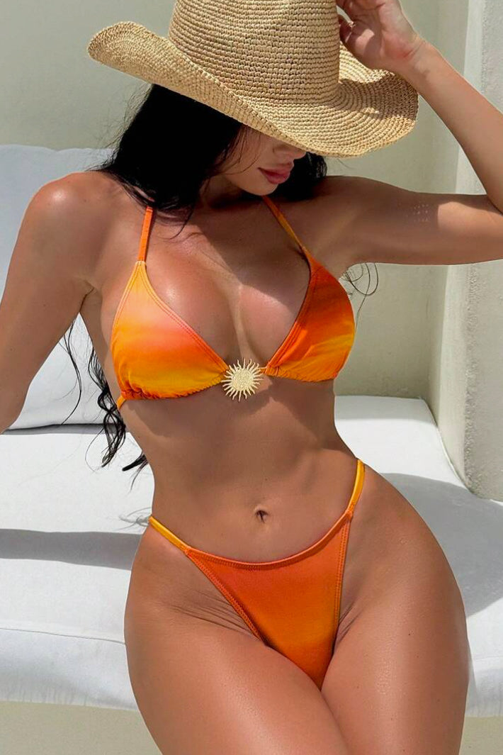 Gradient Halter Bikini Set
