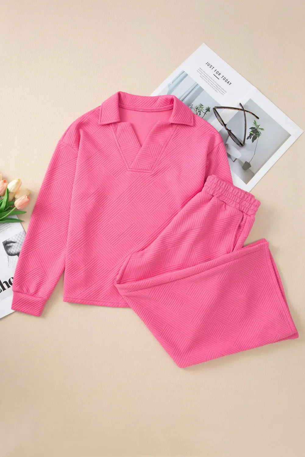 Viola | Set of structured long-sleeved shirt and drawstring trousers