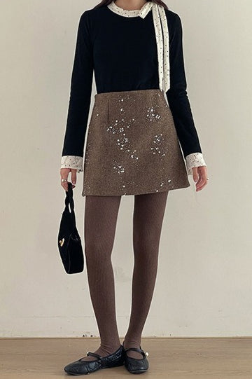 Crystal Bead Embellished Skirt