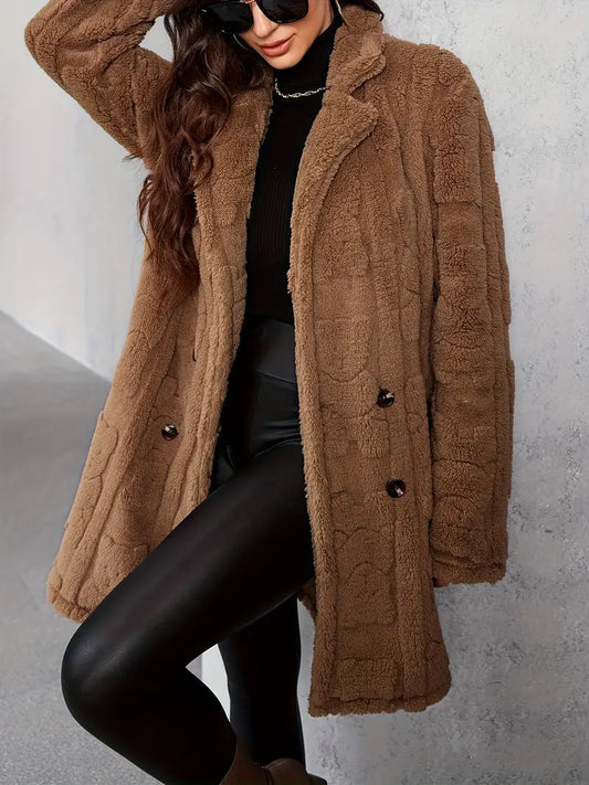 Magaly | Soft, solid color long sleeve thermal coat