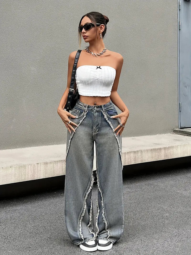 Zelia® | Wide-Leg Denim Pants