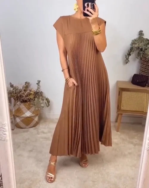 Ambra® | Plain Pleated Simple Dress