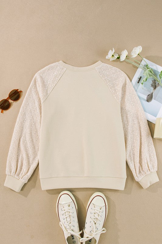 Carolin | Women's sweater top with patchwork raglan sleeves
