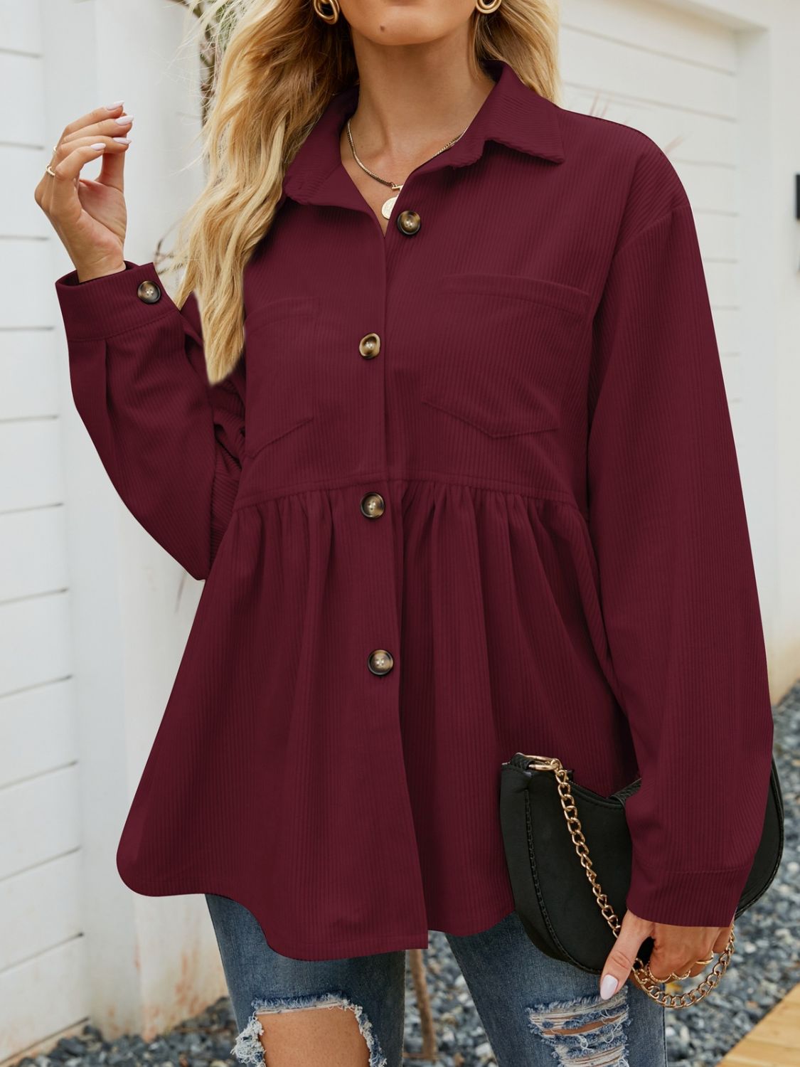 Mirjam | Button-down, long-sleeved shirt
